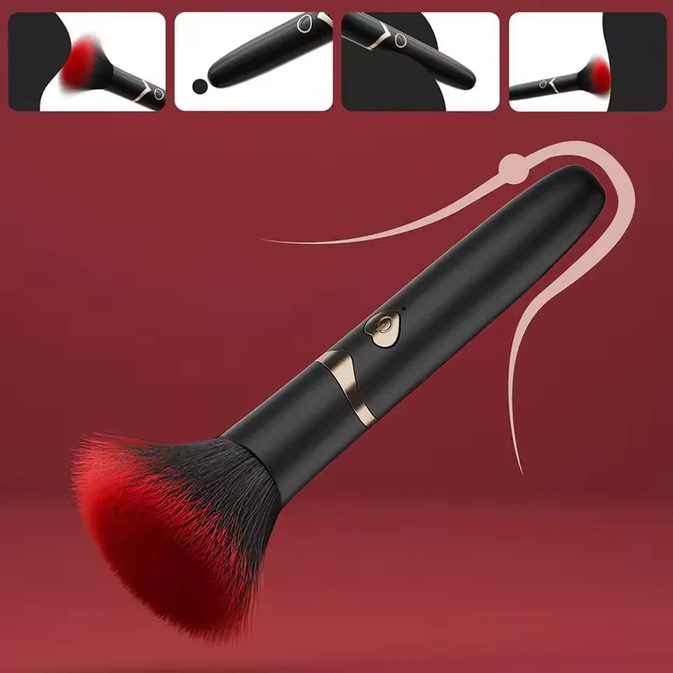 Vibrating Makeup Brush Massager Strong Shock Female Orgasm Clitoral Stimulator 7 Speed AV Wand Vibrator Adult Sex Toys for Women