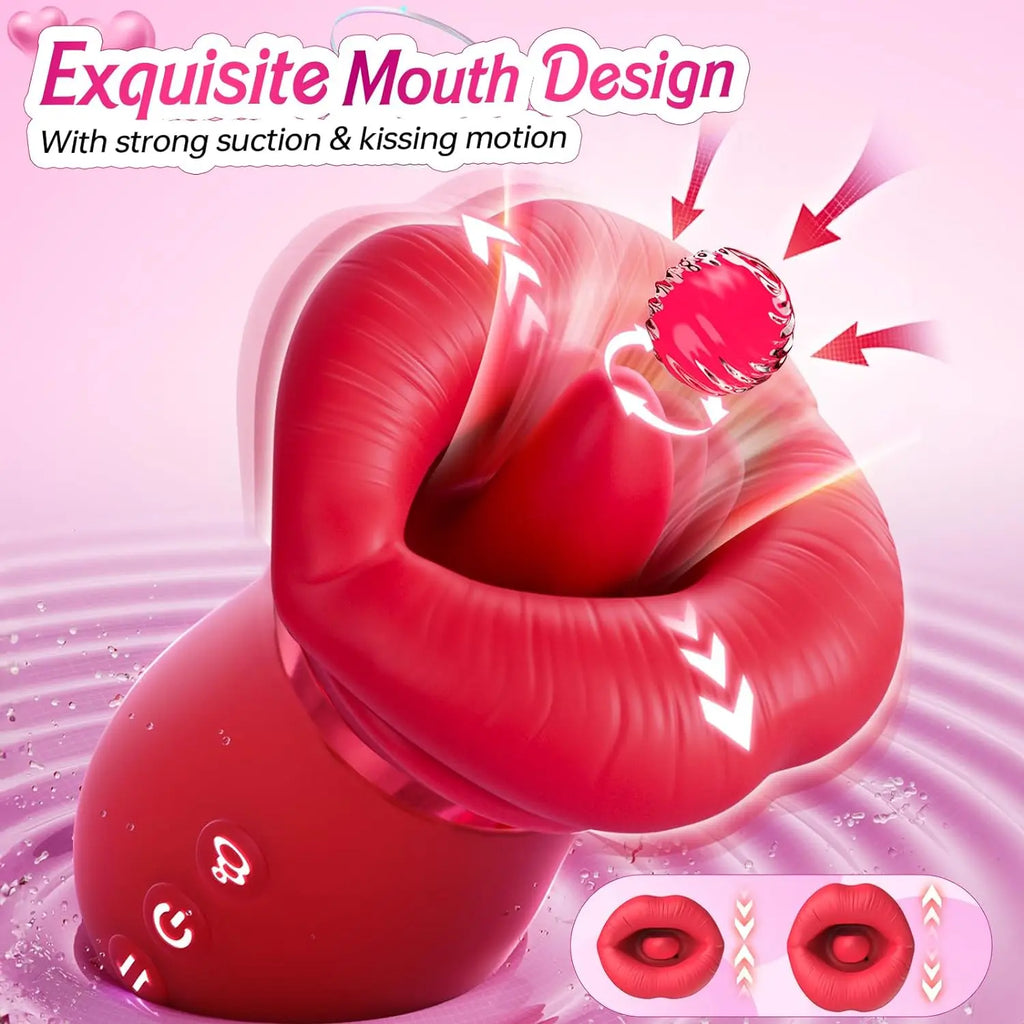 Mouth Sucking Vibrator 10 Tongue Licking Rose Toy Anal Clit Nipple Stimulator Female Couples Sex Toys for Women Adult Sex Games