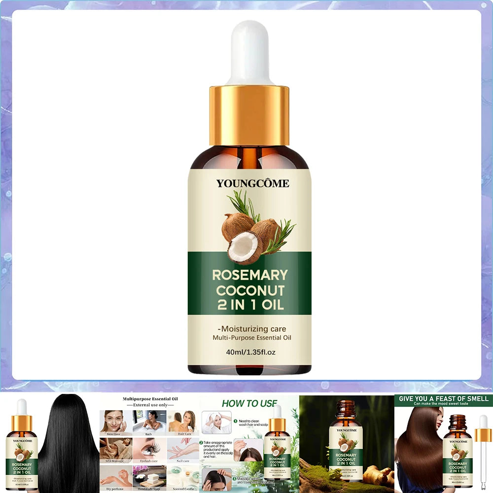 Rosemary Oil Hair Essential Coconut Oil Improve Hair Loss And Nourishes Strengthen Hair Roots Scalp Treatment Hair Care