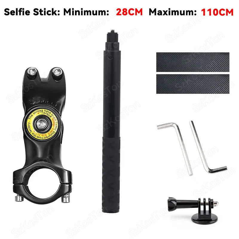 Motorcycle Bicycle Selfie Stick Monopod Mount Handlebar Bracket for Insta360 X5 X3 X4 GoPro Hero 13 12 11 10 9 8 DJI Accessories